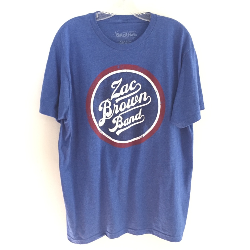 ZAC BROWN BAND Tee Graphic Concert T-Shirt Blue XL